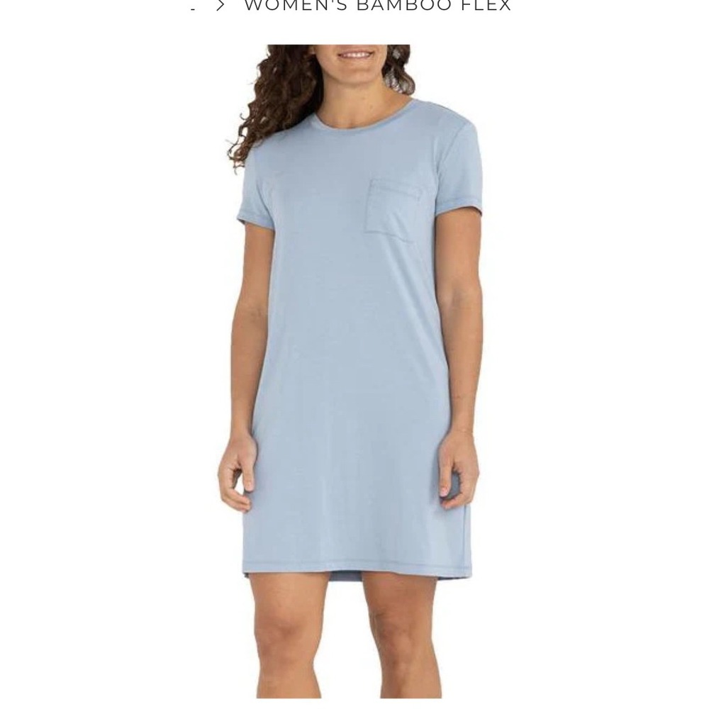 R2 Free Fly Apparel Bamboo Flex Pocket Dress Womens XL Blue Soft Stretch Casual